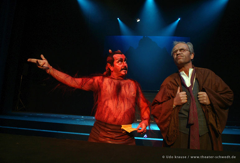 Faust II, 4. Akt, Hochgebirg - G. K�hling (Mephistopheles I), U. Heinrich (Faust)
 (Ein Klick auf das Bild bringt Sie auf die vorherige Seite)