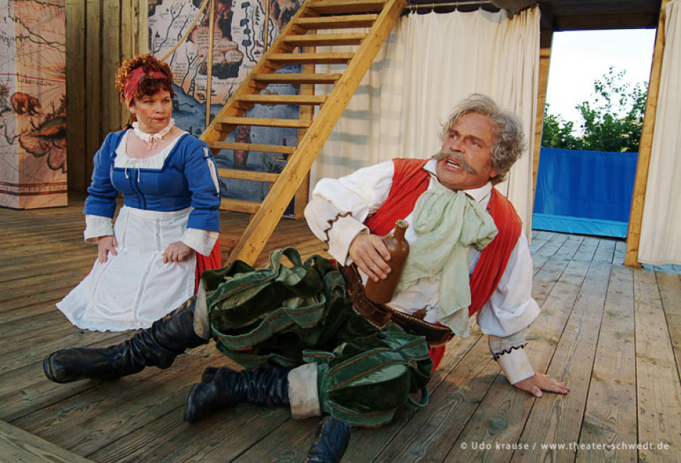 Was ihr wollt, 1. Akt, Maria (Renate Pick), Tobias (Uwe Heinrich)