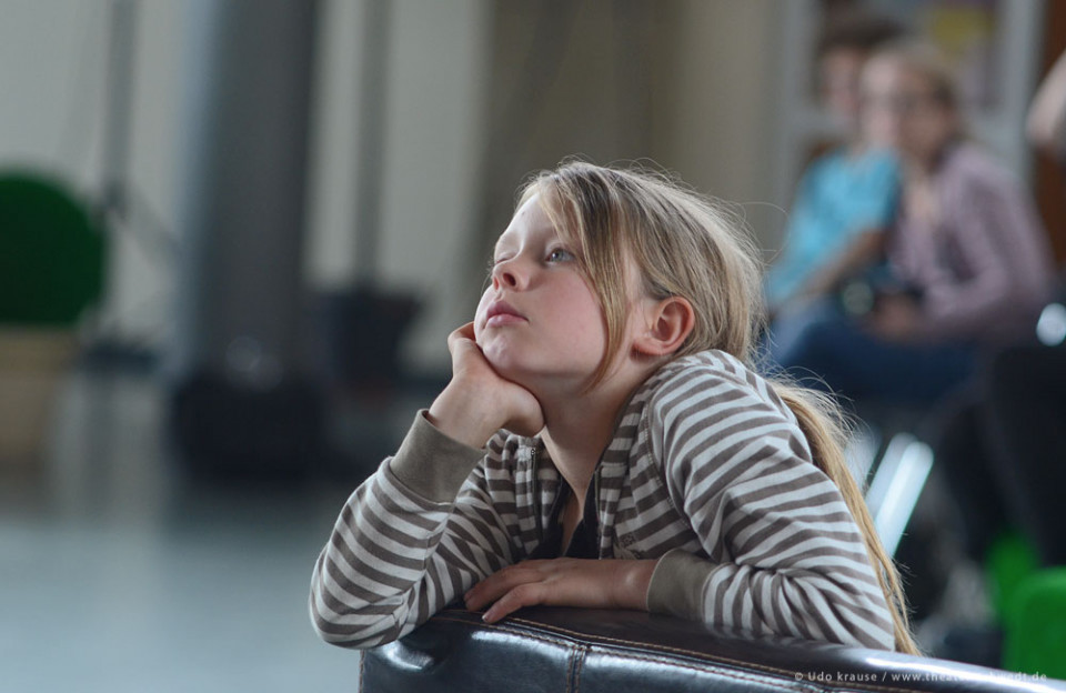 Während der Vorstellung Der Drache - Theater-AG des Leonardo-Da-Vinci Campus Nauen