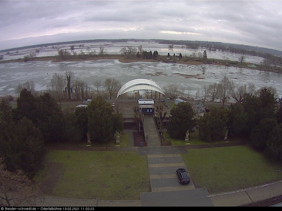 Schilfinseln treiben auf dem Kanal (hinzugefügt von Schwedter am 19.02.2021)